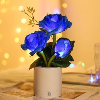 Blissful Bloom: Blue Rose LED Lamp for Mom's Moment of Zen