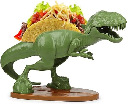 Funwares Original Tacosaurus - Dinosaur Taco Holder, Fun and Practical White Elephant Gift, Hold 2 Tacos