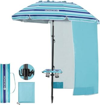 Windproof Beach Umbrella with Sand Anchor